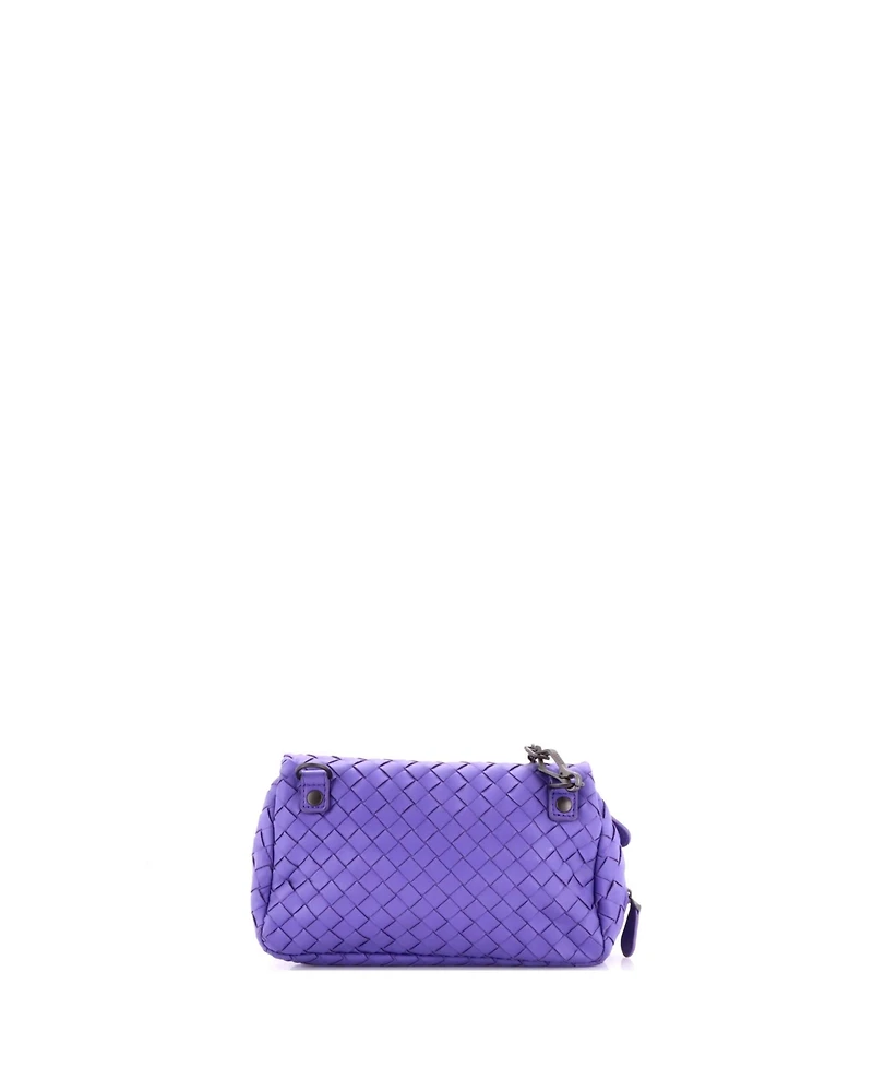 Pre-Owned Bottega Veneta Small Expandable Chain Crossbody Bag Intrecciato Nappa