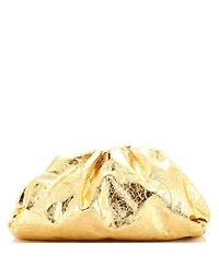 Pre-Owned Bottega Veneta The Pouch Crinkled Metallic Leather