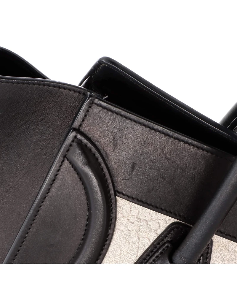 Pre-Owned Celine Micro Bicolor Luggage Bag Leather