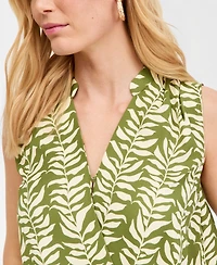 I.n.c. International Concepts Women's Sleeveless Printed Faux-Wrap Blouse