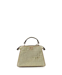 Pre-Owned Fendi Petite Peekaboo ISeeU Bag Zucca Crystal Embellished Suede
