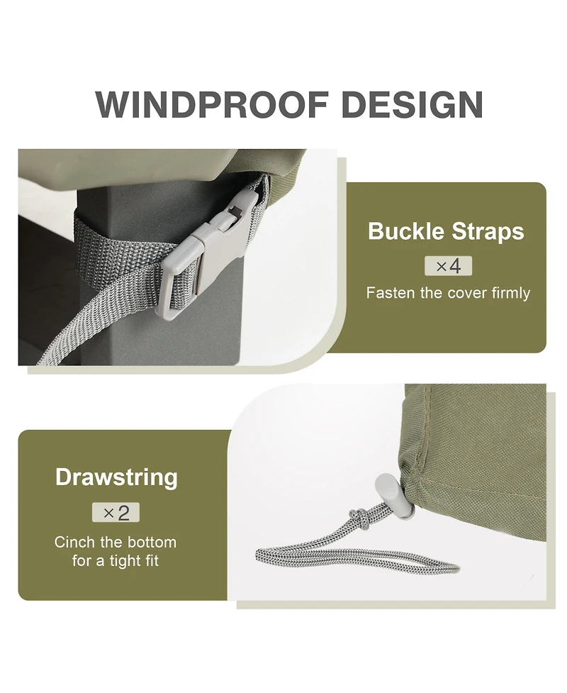 Aoodor Heavy Duty Outdoor Furniture Set Cover, 600D Waterproof Oxford Patio Sectional Set Cover Covers with Air Vents for Patio Furniture