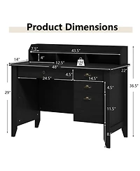 Sugift Computer Desk Writing Table Workstation for Home Office