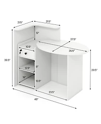 Sugift Reception Office Desk with Open Shelf and Lockable Drawer