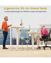 Sugift Electric Standing Desk Frame Height Adjustable with Led Display