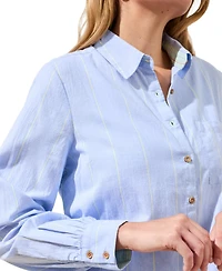 Tribal Women's Yarn Dye Stripe Button Shirt