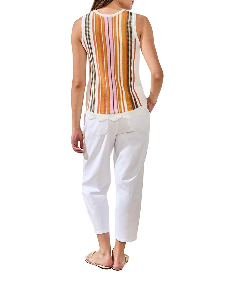 Tribal Women's Sleeveless Crew Neck Sweater