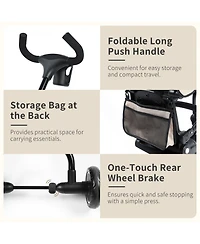 Kinder King 7-in-1 Toddler Tricycle Stroller with Rotating Seat, Adjustable Push Handle and Canopy