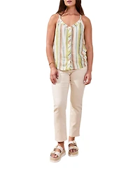 Tribal Women's Button-Front Woven Relaxed Cami Top