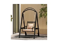 Slickblue Outdoor Porch Swing with Removable Cushions for Garden Balcony