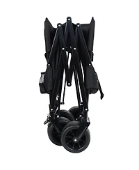 sumyeg Outdoor Storage 3-in-1 Collapsible Foldable Wagon Cart with Bench Seat & Heavy Duty Utility For Camping