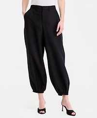 I.n.c. International Concepts Women's Linen-Blend Bubble-Hem Ankle Pants, Macy's Exclusive