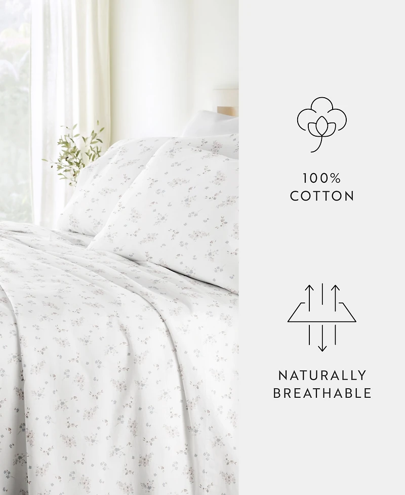 ienjoy Home Long Staple 300-Thread Count Cotton Pattern 4-Pc. Sheet Set, California King