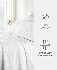 ienjoy Home Long Staple 300-Thread Count Cotton Pattern 4-Pc. Sheet Set, California King