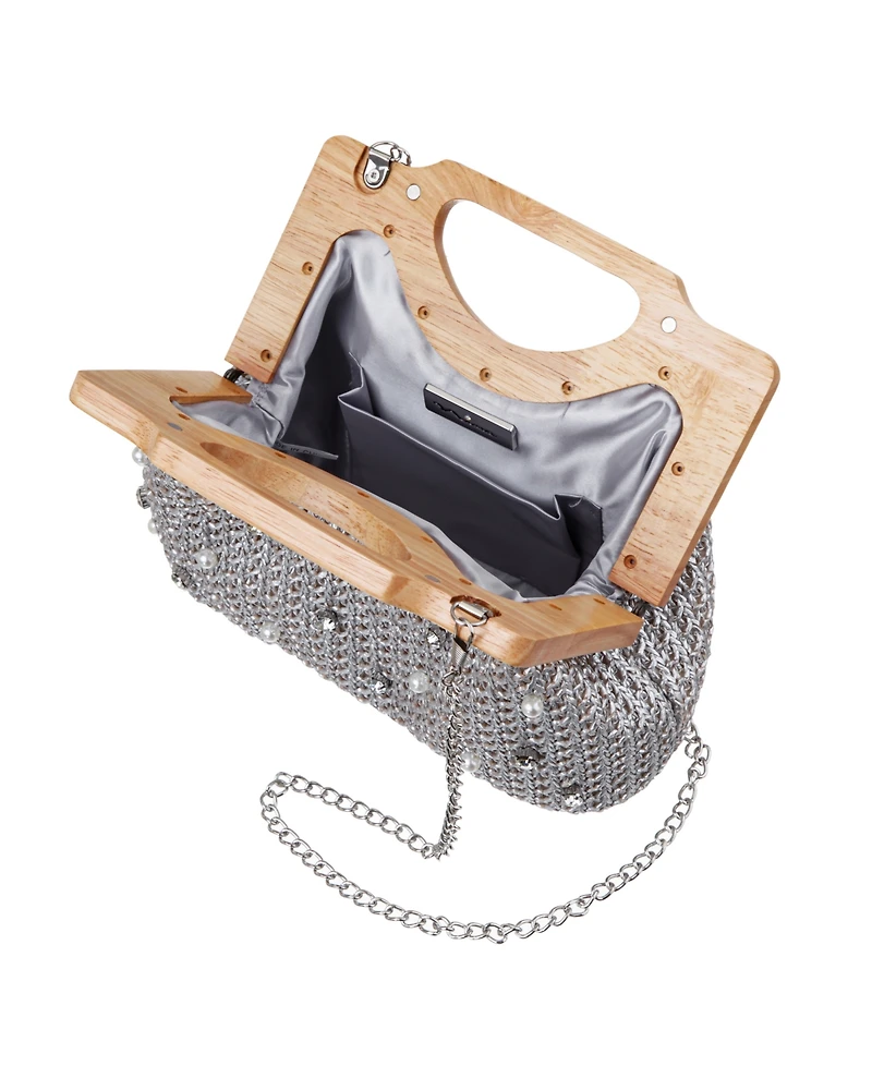 Nina Solei Straw Small Clutch Handbag