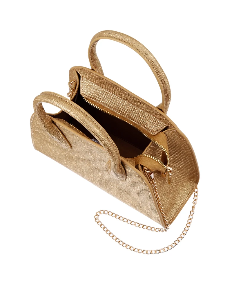 Nina Yorke Metallic Small Satchel Bag