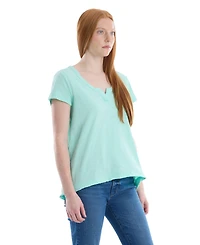 Wilt Women's Clothing Women''s Short Sleeve Placket Hi-Lo Tee
