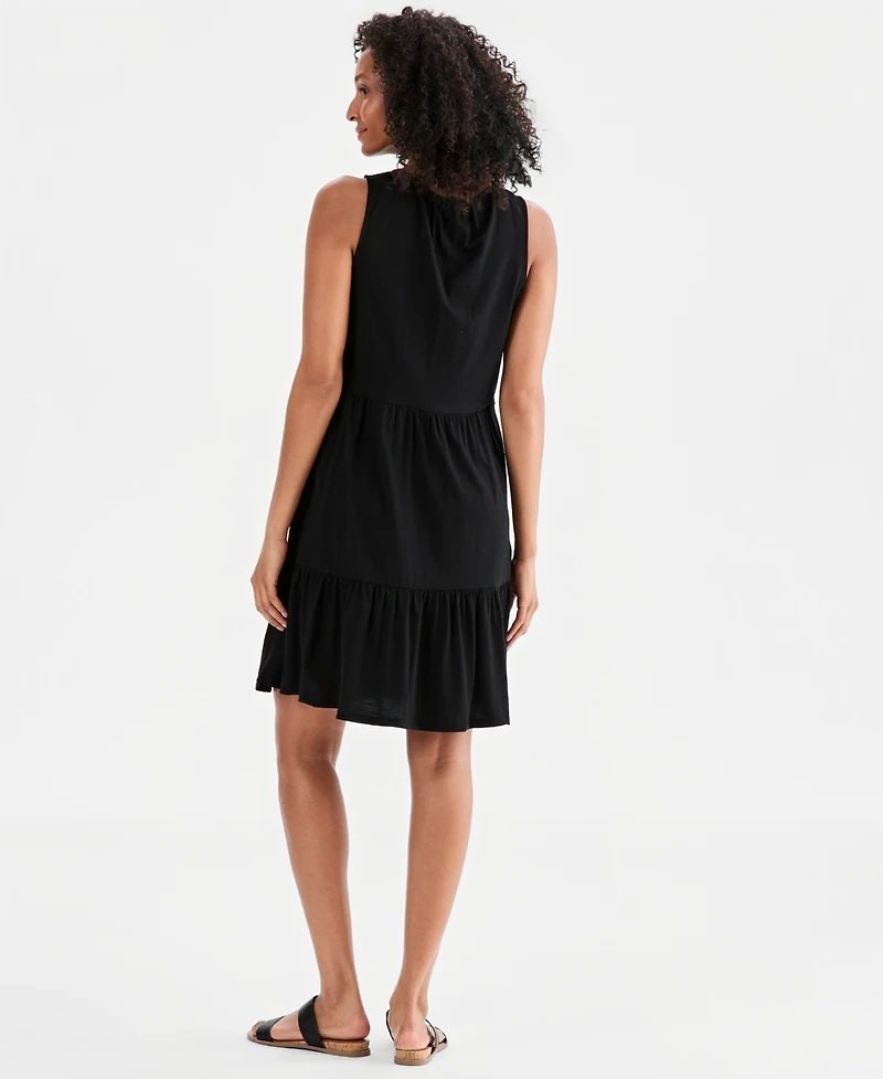 Style & Co Women's Sleeveless Tiered Knit Dress, Macy's Exclusive
