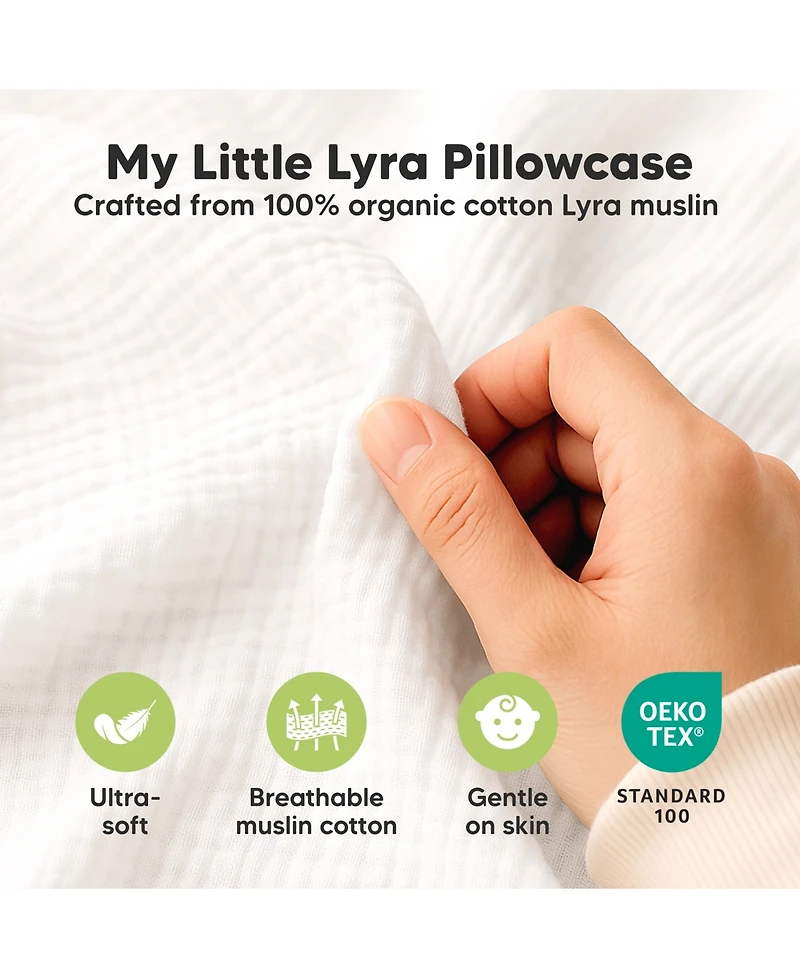 KeaBabies Lyra Muslin Toddler Pillowcases 13x18, 2-Pack Organic Cotton for Sleep & Travel