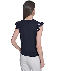 Tommy Hilfiger Women's Mixed Media Sleeveless Sweater