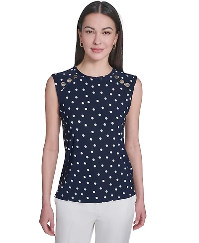 Tommy Hilfiger Women's Sleeveless Polka Dot Top