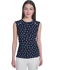 Tommy Hilfiger Women's Sleeveless Polka Dot Top