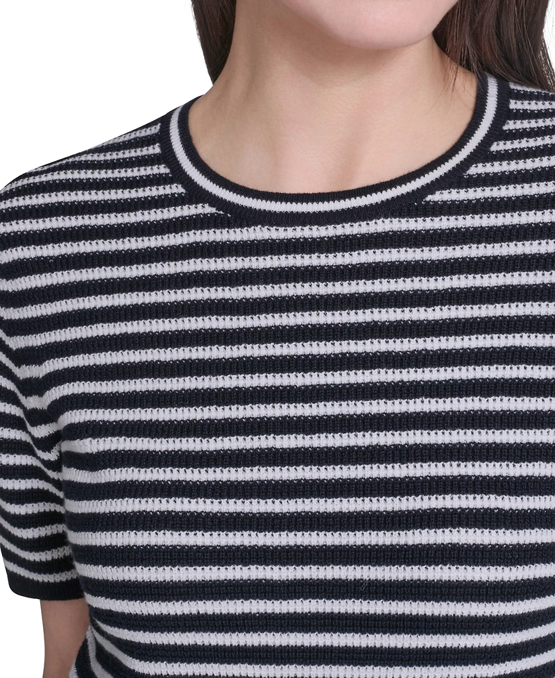Tommy Hilfiger Women's Short-Sleeve Striped Sweater