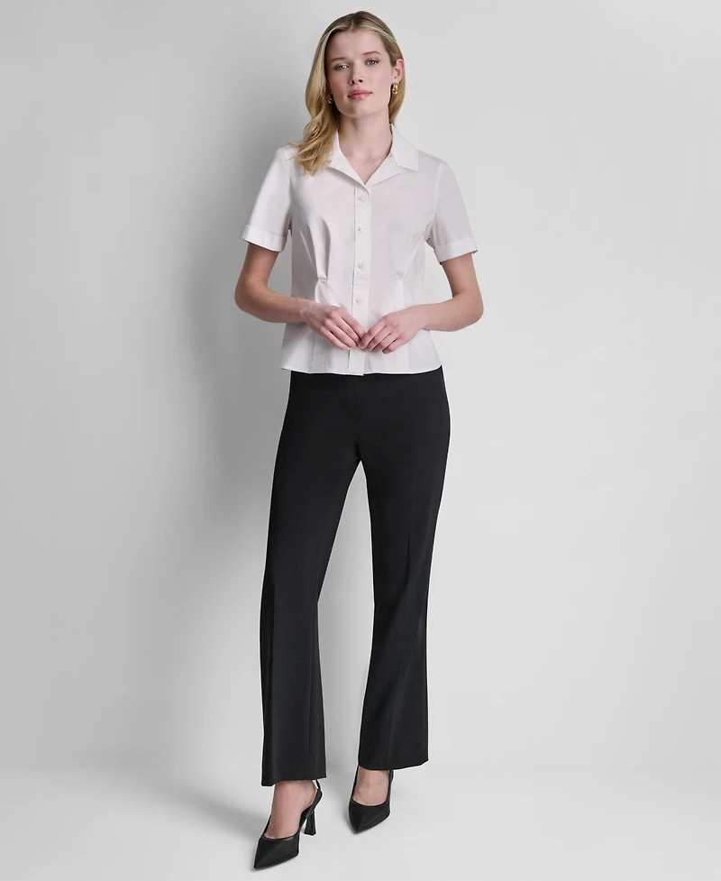 Dkny Women's Short-Sleeve Button-Front Blouse