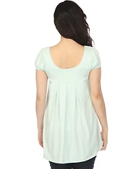 White Mark Women's Maternity Short-Sleeve Empire-Waist Tunic Top