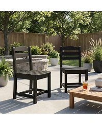 Set of 2 Outdoor Dining Chair without Armrests, For All Weather Conditions