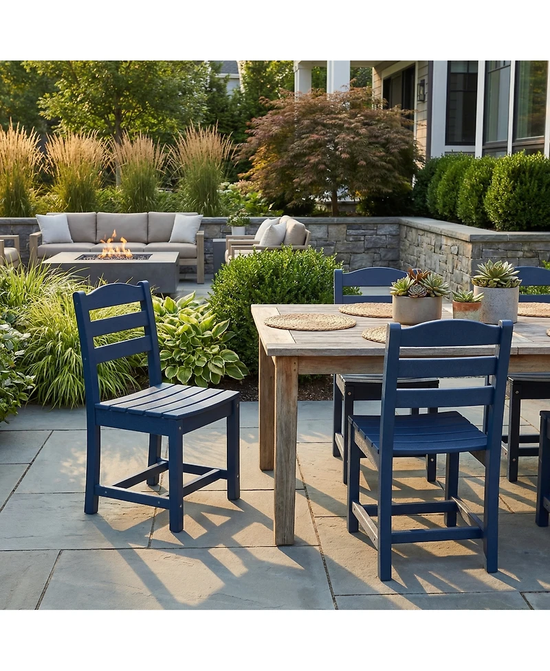 Set of 2 Outdoor Dining Chair without Armrests, For All Weather Conditions