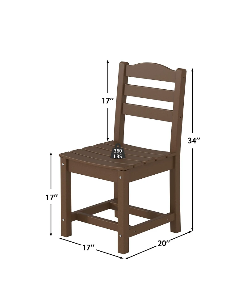 Set of 2 Outdoor Dining Chair without Armrests, For All Weather Conditions