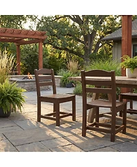 Set of 2 Outdoor Dining Chair without Armrests, For All Weather Conditions