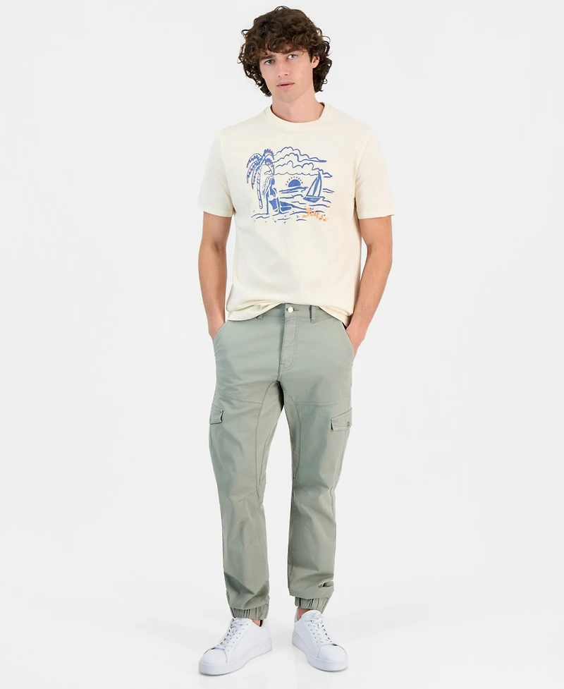 Guess Men's Cotton Sunset Sail Graphic Crewneck T-Shirt