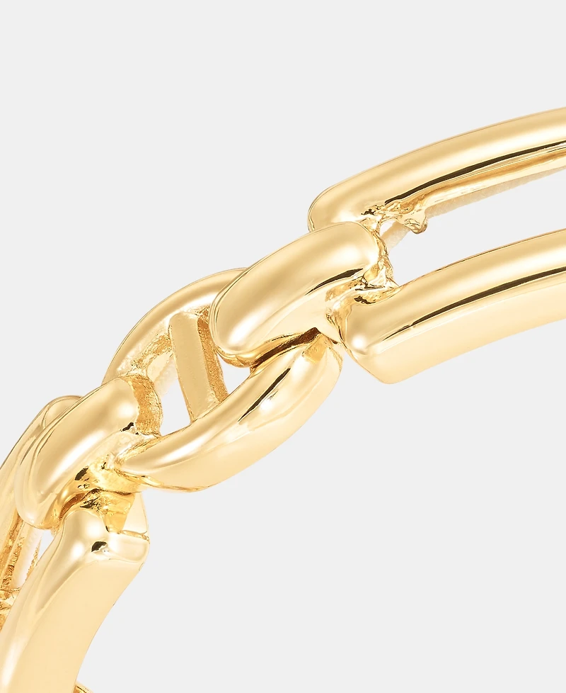 Anne Klein Gold-Tone Wide Link Drama Stretch Bracelet