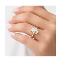 Dloria Elena Oval Moissanite Solitaire Vermeil Ring