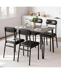 gaomon 5-Piece Dining Table Set with Upholstered Chairs, Space-Saving Kitchen Table for Small Spaces
