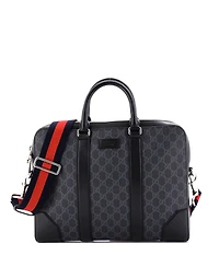Pre-Owned Gucci Medium Convertible Zip Around Briefcase Gg Coated Canvas