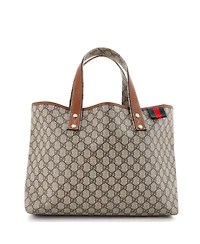 Pre-Owned Gucci Medium Web Loop Tote Gg Coated Canvas