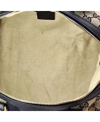 Pre-Owned Gucci Small Vintage Web Boston Bag Gg Canvas