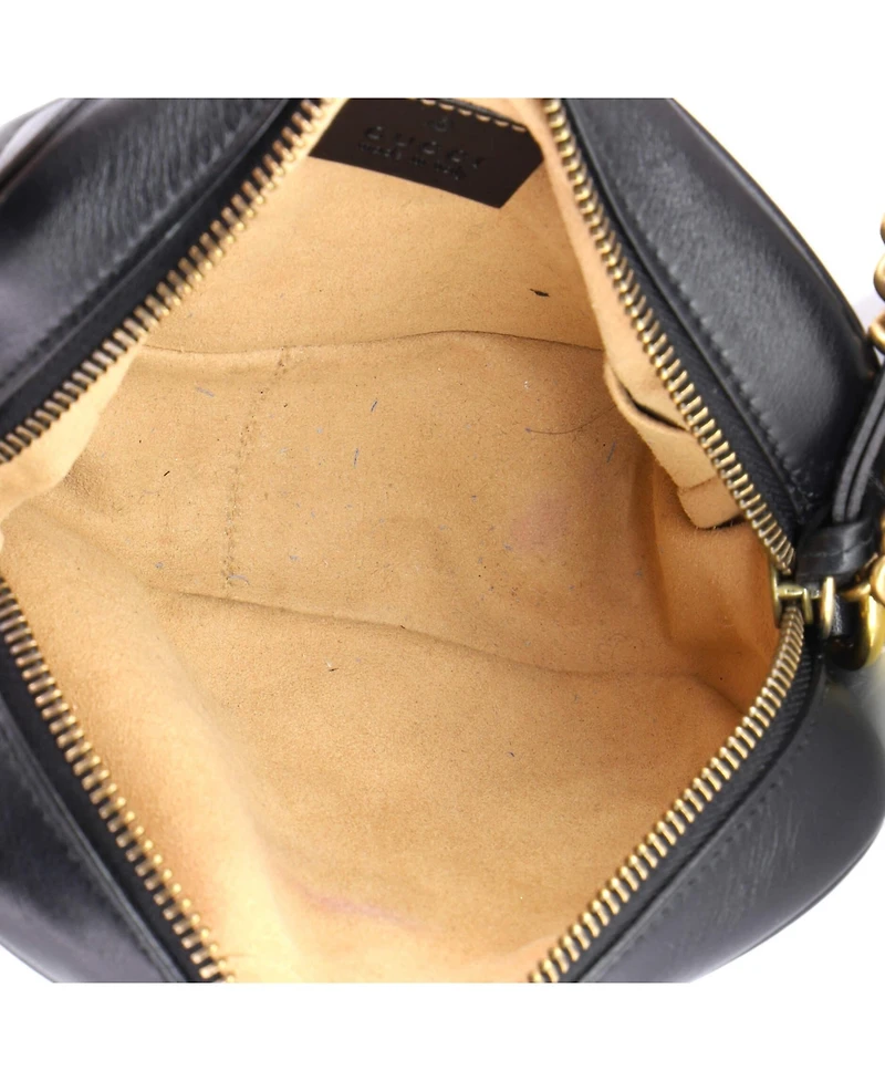 Pre-Owned Gucci Mini Gg Marmont Shoulder Bag Matelasse Leather