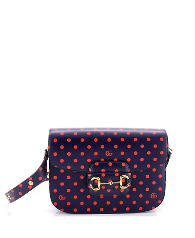 Pre-Owned Gucci Small Horsebit 1955 Shoulder Bag Printed Leather