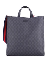 Pre-Owned Gucci Tall Convertible Soft Open Tote Gg Coated Canvas