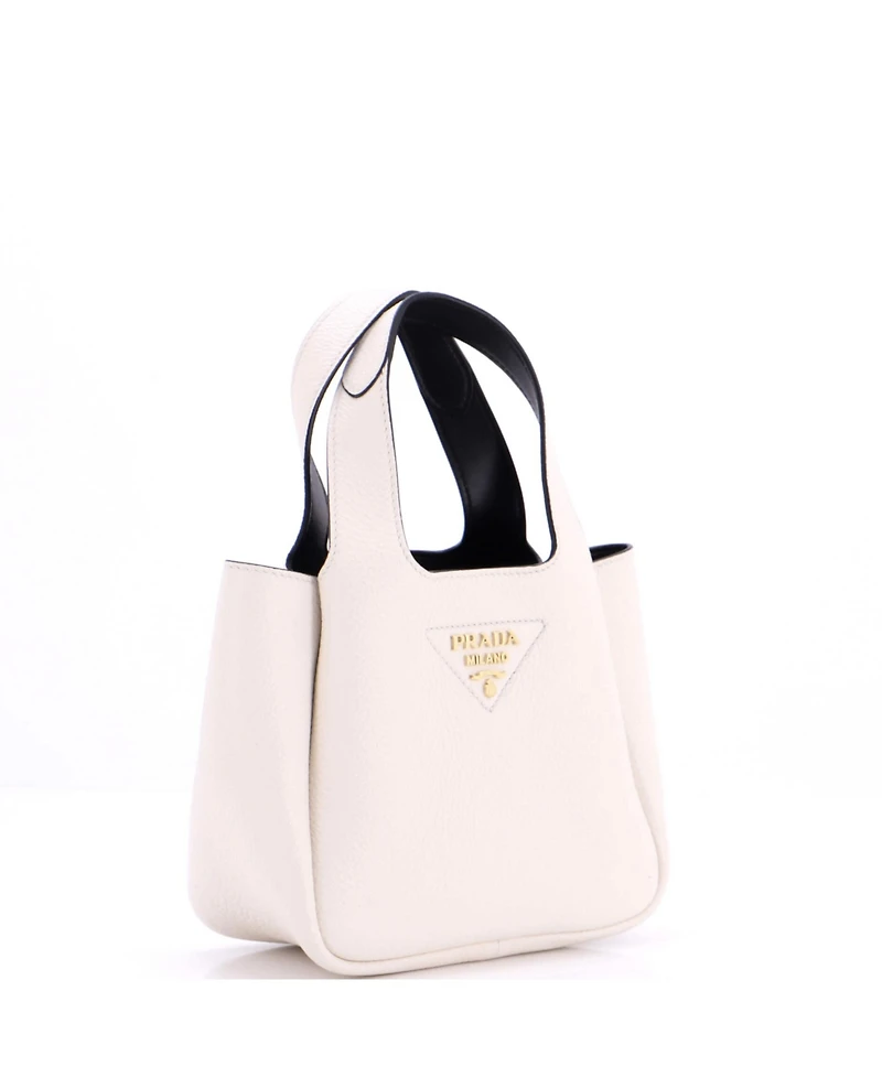 Pre-Owned Prada Mini Flou Dynamique Open Tote Vitello Daino
