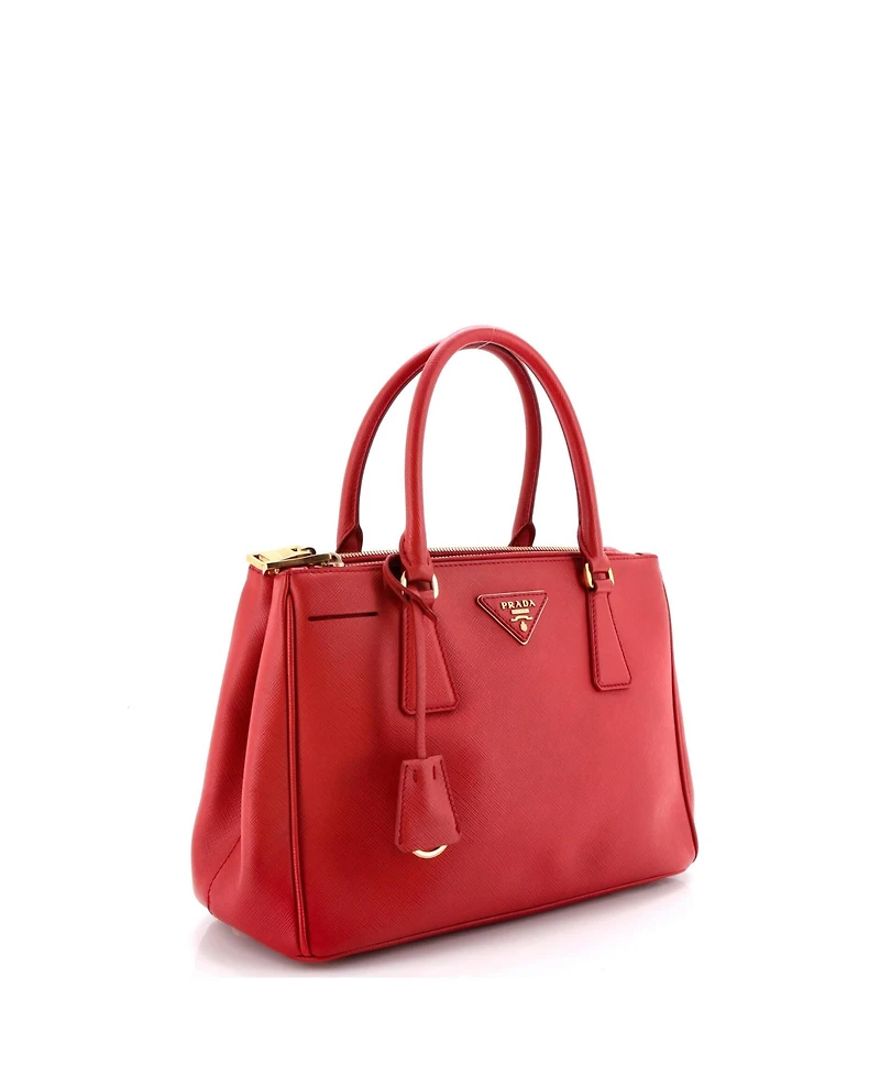 Pre-Owned Prada Small Double Zip Lux Tote Saffiano Leather