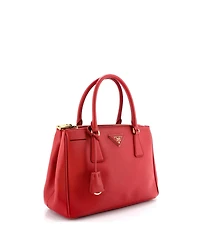 Pre-Owned Prada Small Double Zip Lux Tote Saffiano Leather