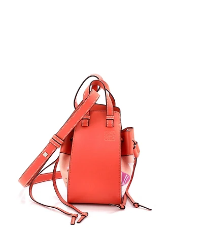 Pre-Owned Loewe Mini Hammock Bag Leather and Printed Canvas