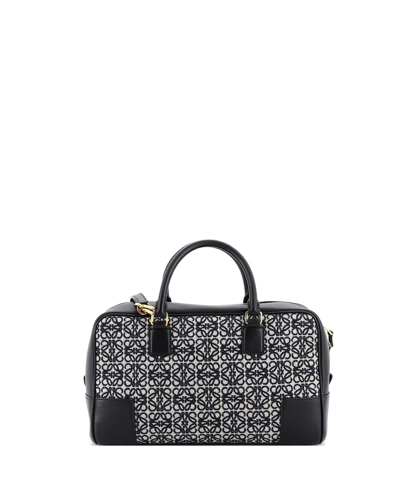 Pre-Owned Loewe 28 Amazona Bag Leather and Jacquard Canvas