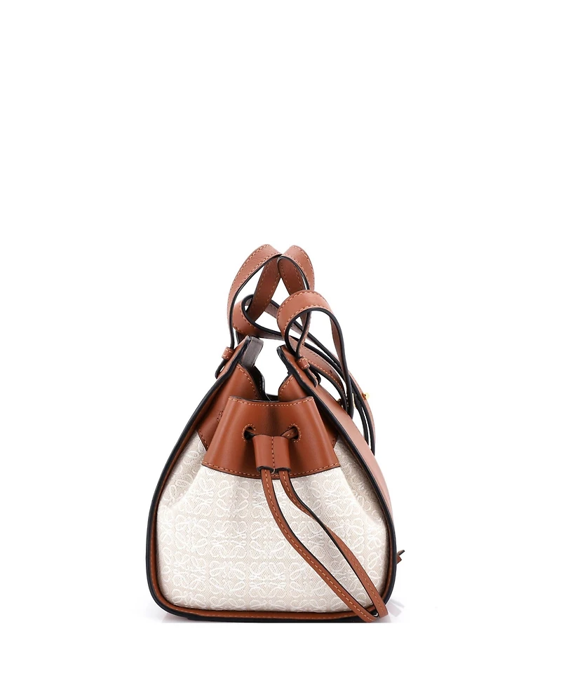 Pre-Owned Loewe Mini Hammock Bag Leather and Anagram Jacquard