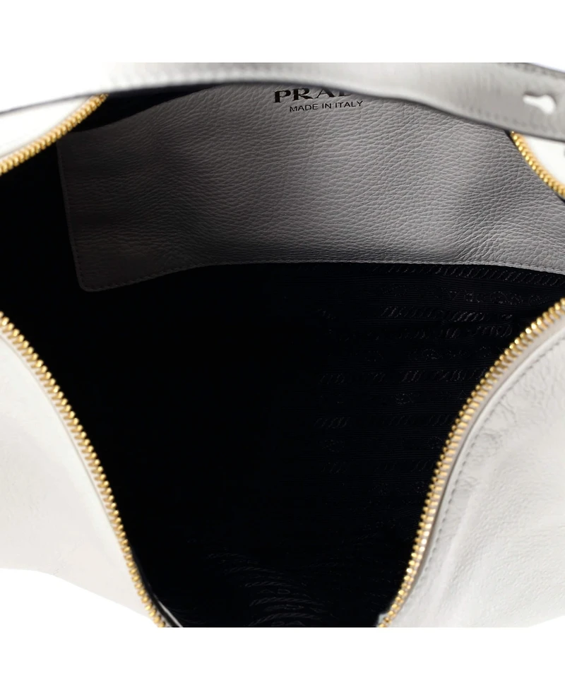 Pre-Owned Prada Large Arque Half Moon Hobo Leather